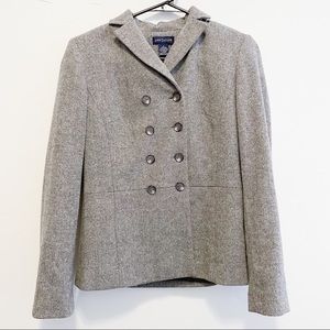 Ann Taylor wool blazer vintage size 4 gray